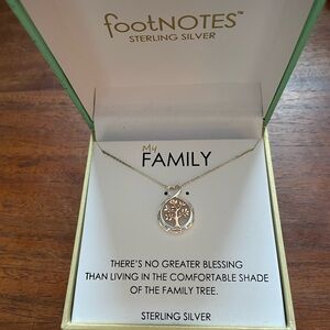 Footnotes Sterling Silver Family Tree Necklace